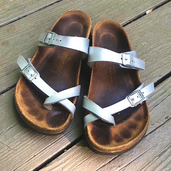 Silver Birkenstocks in great condition - Picture 1 of 8